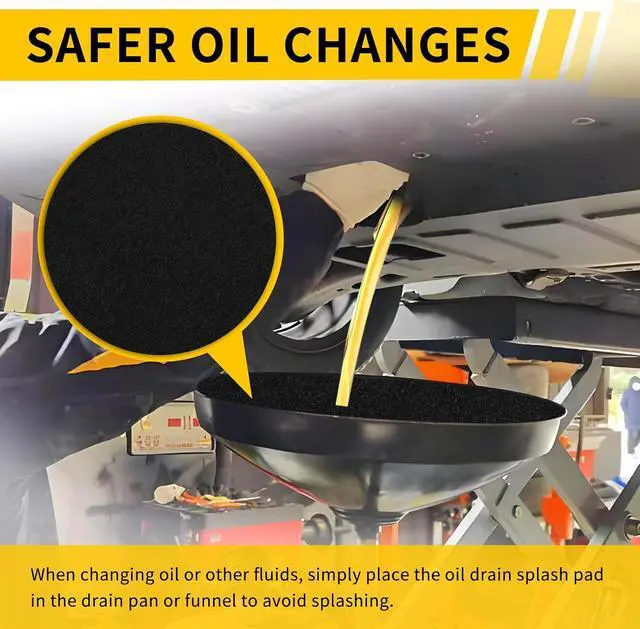 Alt view image 5 of 7 - OFBAND 2PCS Oil Drain Splash Pad,15" Oil Splash Pad for Reducing Oil Splash During Oil Changes Fit Oil Catch Pan,Rounded Car Accessories Oil Drain Pan Splash Pad for Professional Repairs