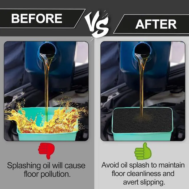 Alt view image 4 of 6 - Oil Drain Splash Pad 1 Pcs 15 inch Diameter Oil Pan Splash Guard, Anti Splash Oil Drain Mat, No Splatter Oil Pad Fits Most Oil Drains - Round, Black