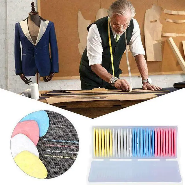 Alt view image 6 of 6 - OZXTYO Triangle Tailors Chalk 30Pcs,Sewing Fabric Chalk | Fabric Markers for Quilting,Sewing Supplies Accessories