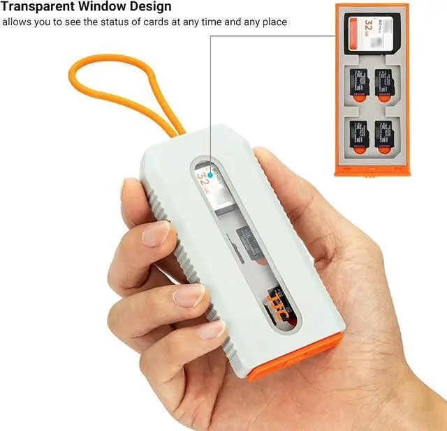 Alt view image 3 of 7 - Portable 18 Slots Memory Card Case for 12 Micro SD Card and 6 SD Cards,Pop-up and Transparent Window Design, Micro SD/Micro SDHC/Micro SDXC TF Card Holder Organizer, SD/SDXC/SDHC Card Case Storage