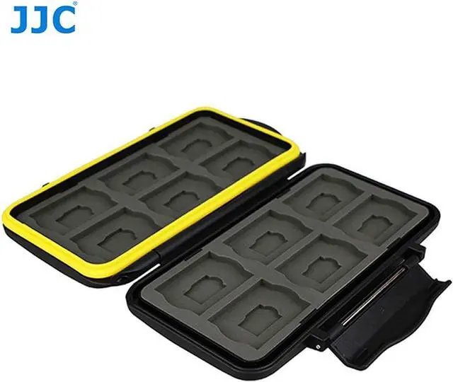 Alt view image 2 of 6 - JJC MC-SDMSD24 Ruggard SD Card Case, Micro SD Card Case, Water-Resistant Case for SD Micro SD Cards, Rubber Sealed Ergonomic Locking Easy Carrying Memory Card Case Fits 12 SD 12 Micro SD Cards