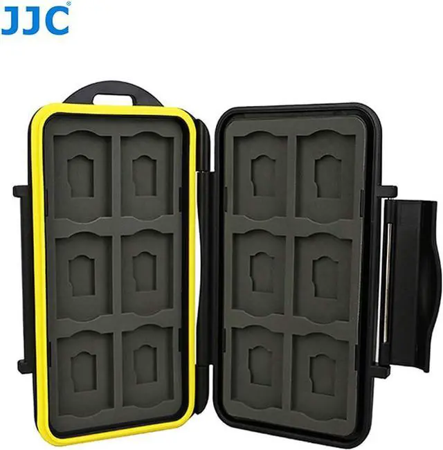 Alt view image 3 of 6 - JJC MC-SDMSD24 Ruggard SD Card Case, Micro SD Card Case, Water-Resistant Case for SD Micro SD Cards, Rubber Sealed Ergonomic Locking Easy Carrying Memory Card Case Fits 12 SD 12 Micro SD Cards