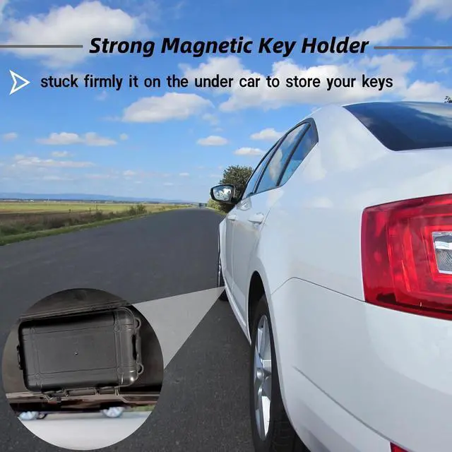 Alt view image 5 of 6 - Magnetic Key Holder for Car, Hide a Key Outside Magnetic Key Box, Waterproof Secure Car Key Case with Strong Magnets for under Car, Outdoor Travel, Spare Key Hider for Home