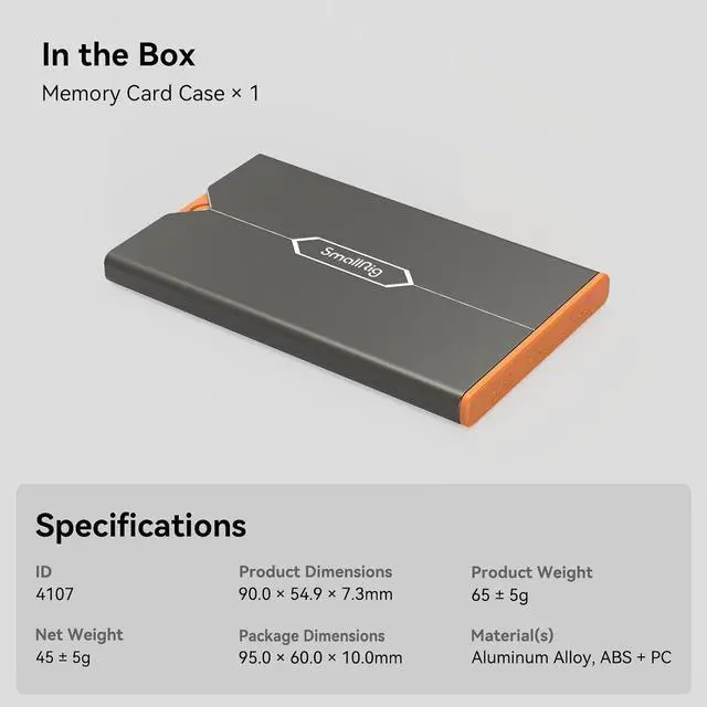 Alt view image 7 of 7 - SMALLRIG Memory Card Storage Case, 8 Slot SD Card Holder | for Micro SD/SIM Cards Anti-Shock, Anti-Fall, Scratch-Resistant, Suitable for Photographers- 4107