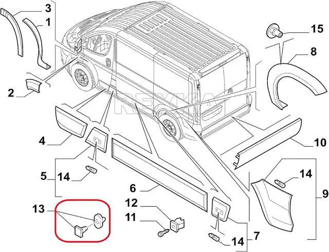 Alt view image 4 of 5 - Rexka 10pcs Back Door Trim Moulding Clip Compatible with RAM Chrysler 68093998AA Dodge Ram Promaster 2014 - On 68093998-AA