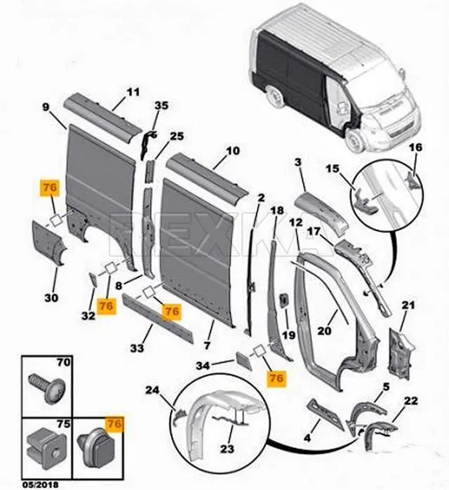 Alt view image 5 of 5 - Rexka 10pcs Back Door Trim Moulding Clip Compatible with RAM Chrysler 68093998AA Dodge Ram Promaster 2014 - On 68093998-AA