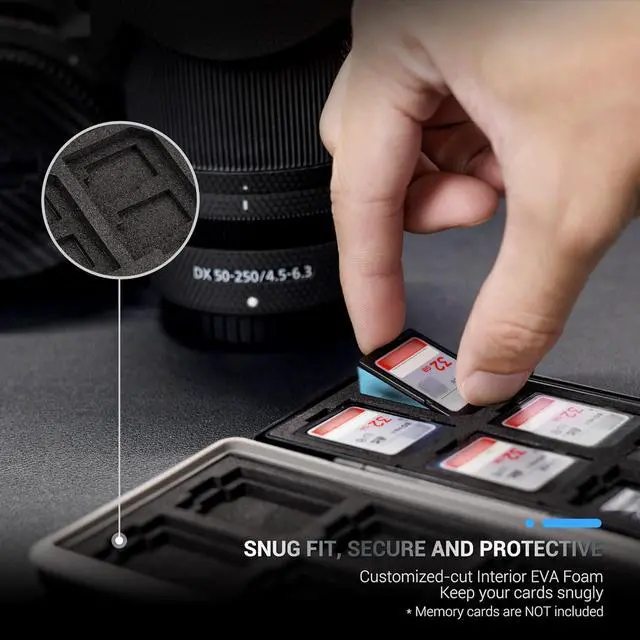Alt view image 2 of 7 - CFexpress Type A Card SD Card Holder Case Storage, Water-Resistant Shockproof Memory Card Organizer Box for 12 SD Card, 12 CFexpress Type-A Card for Sony A7RV A7SIII A7IV A7R5 A1 A9M3 FX3 FX6 FX30 FR7