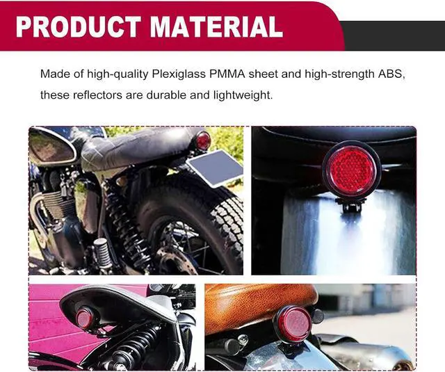 Alt view image 3 of 7 - 6 Pieces Red Mini Reflector Tag Bolt Screws for Motorcycle License Plate Frame, M5 Screw Tag Bolt Round Reflective for Bike, motobikes, Trailers, Trucks, Boats, SUV's, RV's