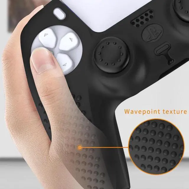 Alt view image 3 of 7 - Anti-Slip Silicone Protector Cover +Rocker Cap for PS5 Edge Controller