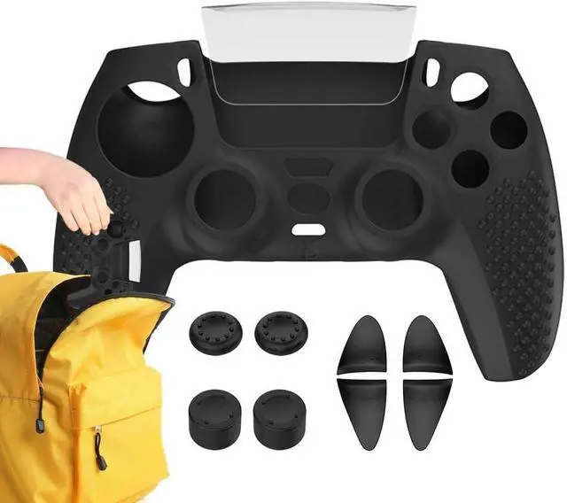 Alt view image 4 of 7 - Anti-Slip Silicone Protector Cover +Rocker Cap for PS5 Edge Controller