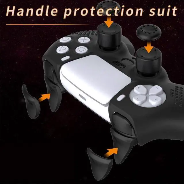 Alt view image 2 of 7 - Anti-Slip Silicone Protector Cover +Rocker Cap for PS5 Edge Controller