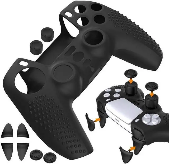 Alt view image 5 of 7 - Anti-Slip Silicone Protector Cover +Rocker Cap for PS5 Edge Controller