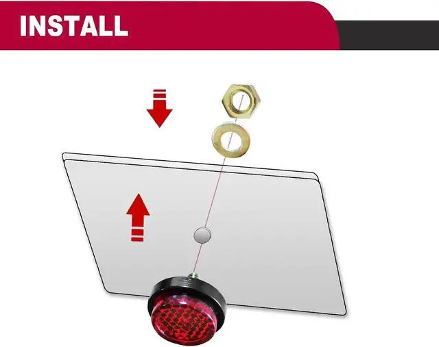 Alt view image 5 of 7 - 6 Pieces Red Mini Reflector Tag Bolt Screws for Motorcycle License Plate Frame, M5 Screw Tag Bolt Round Reflective for Bike, motobikes, Trailers, Trucks, Boats, SUV's, RV's
