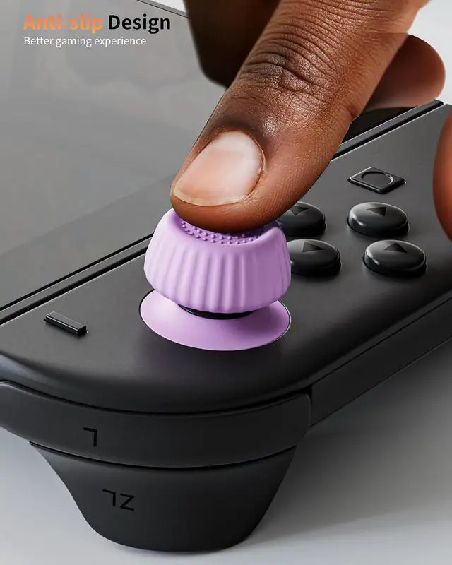 Alt view image 3 of 7 - COOWPS Switch 2 Thumb Grips for Nintendo Switch 2 and Pro Controllers | Joy-Con Anti-Slip Silicone Joystick Cover, Ergonomic Design Enhanced Gaming Grip, Comfortable & Durable Protection for Button