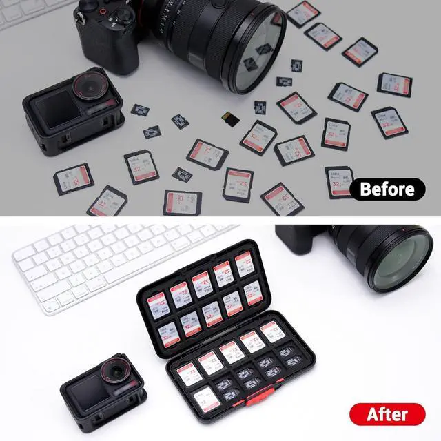 Alt view image 5 of 7 - Pop Up Style Memory Card Case,60 Slots Memory Card Holder Wallet for 20 SD SDHC SDXC & 40 Micro SD SDXC SDHC TF MSD Cards,Portable Slim Micro SD Card Case Storage Organizer with EVA Foam Interior