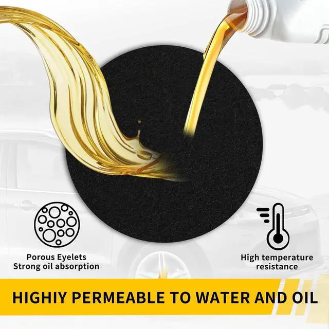 Alt view image 6 of 7 - OFBAND 2PCS Oil Drain Splash Pad,15" Oil Splash Pad for Reducing Oil Splash During Oil Changes Fit Oil Catch Pan,Rounded Car Accessories Oil Drain Pan Splash Pad for Professional Repairs