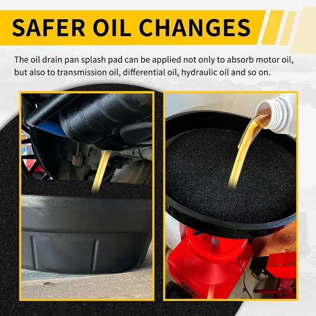 Alt view image 7 of 7 - OFBAND 2PCS Oil Drain Splash Pad,15" Oil Splash Pad for Reducing Oil Splash During Oil Changes Fit Oil Catch Pan,Rounded Car Accessories Oil Drain Pan Splash Pad for Professional Repairs