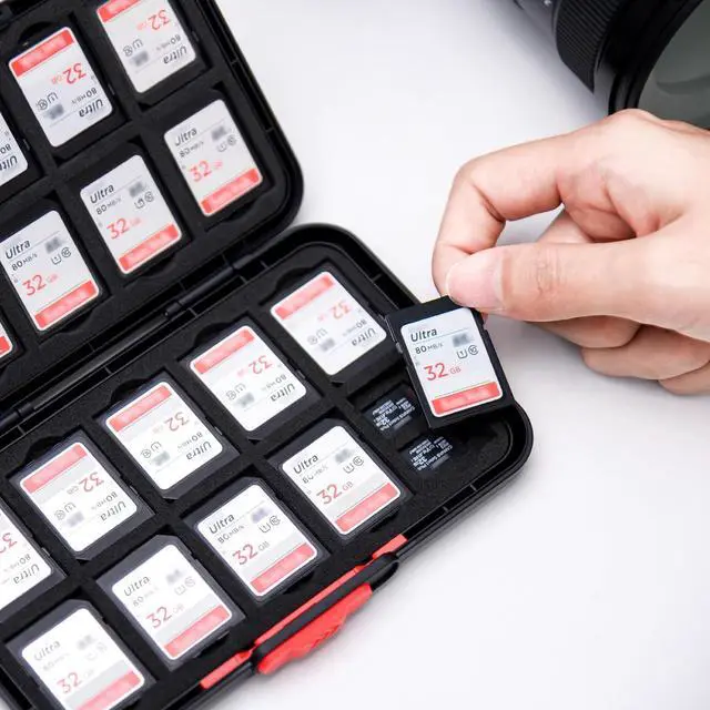 Alt view image 7 of 7 - Pop Up Style Memory Card Case,60 Slots Memory Card Holder Wallet for 20 SD SDHC SDXC & 40 Micro SD SDXC SDHC TF MSD Cards,Portable Slim Micro SD Card Case Storage Organizer with EVA Foam Interior