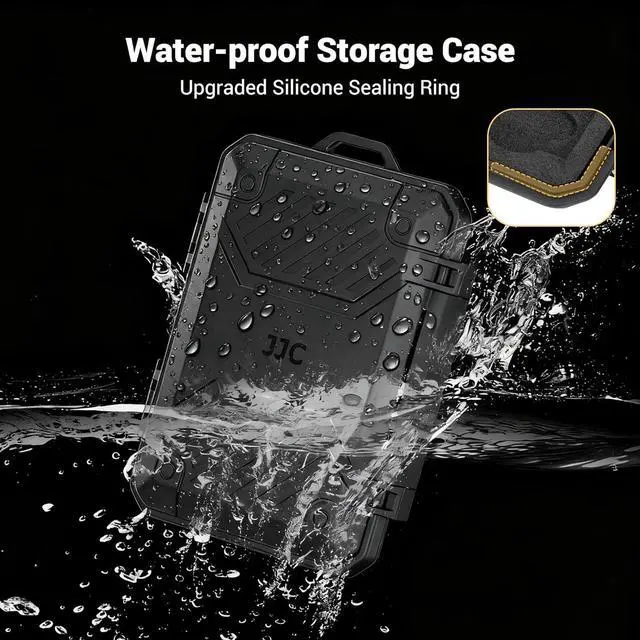 Alt view image 3 of 7 - JJC Slim Memory Card Case for 8 SD 12 TF and 2 Nano SIM Cards, IP67 Waterproof Anti-Shock Anti-Dust, Compact Size & Portable SD SDHC SDXC TF Micro SD Card Holder Organizer Storage Box with Carabiner
