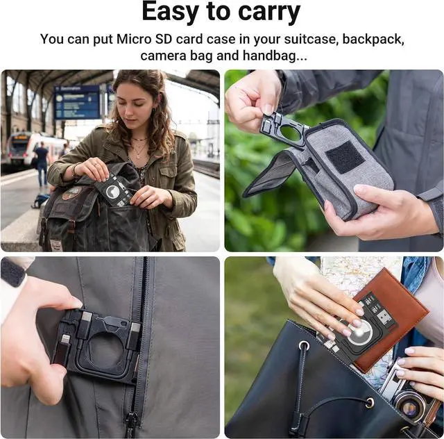 Alt view image 6 of 7 - Multi-Functional Micro SD Card Holder for AirTag Portable Cable Card | for 3X TF MicroSD MSD Cards & 1x SIM Card Storage,with USB-C Cable,Type-C to Light & Type-C to Type-A Adapter,w Eject Pin