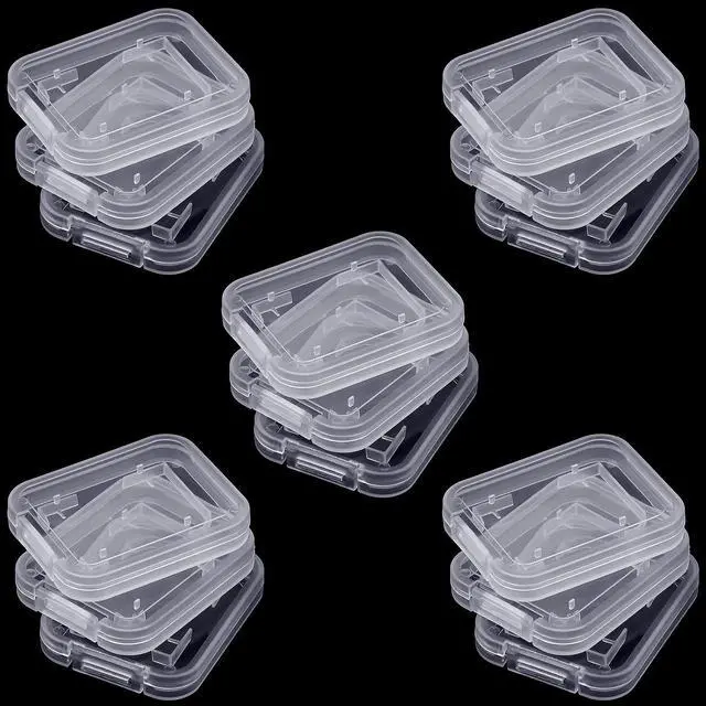 Main image of 15Pcs SD/SDHC Memory Card Case Holder, Standard SD Plastic Storage Boxes, Clear Compact