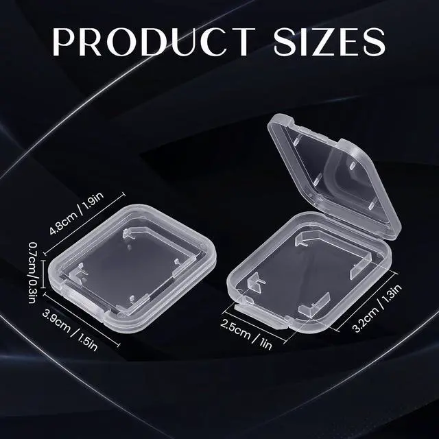 Alt view image 3 of 7 - 15Pcs SD/SDHC Memory Card Case Holder, Standard SD Plastic Storage Boxes, Clear Compact