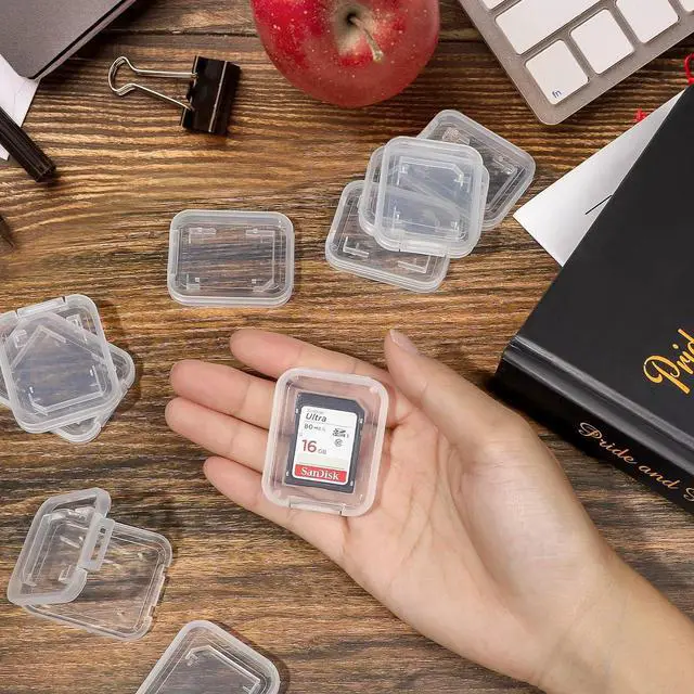 Alt view image 5 of 7 - 15Pcs SD/SDHC Memory Card Case Holder, Standard SD Plastic Storage Boxes, Clear Compact