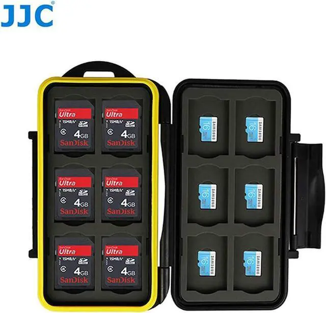 Alt view image 4 of 6 - JJC MC-SDMSD24 Ruggard SD Card Case, Micro SD Card Case, Water-Resistant Case for SD Micro SD Cards, Rubber Sealed Ergonomic Locking Easy Carrying Memory Card Case Fits 12 SD 12 Micro SD Cards