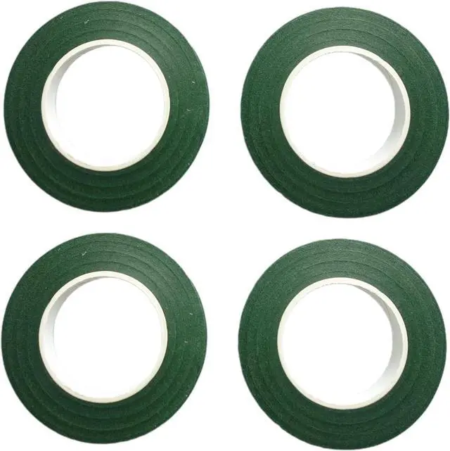 Main image of 4 Rolls 1/2 Inch Floral Tapes Florist Wraps for Bouquet Stem and Flowers Making Craft Projects (30 Yards, Dark Green)