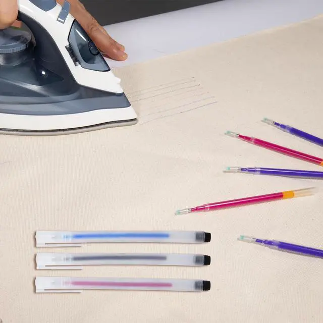Alt view image 7 of 7 - 6 Heat Erasable Pens for Fabric Markers, Fabric Marking Pens with 42 Refills for Sewing and Quilting, Heat disappearing Ink Pen for Dressmaking, Tailors Sewing Chalk Pencils