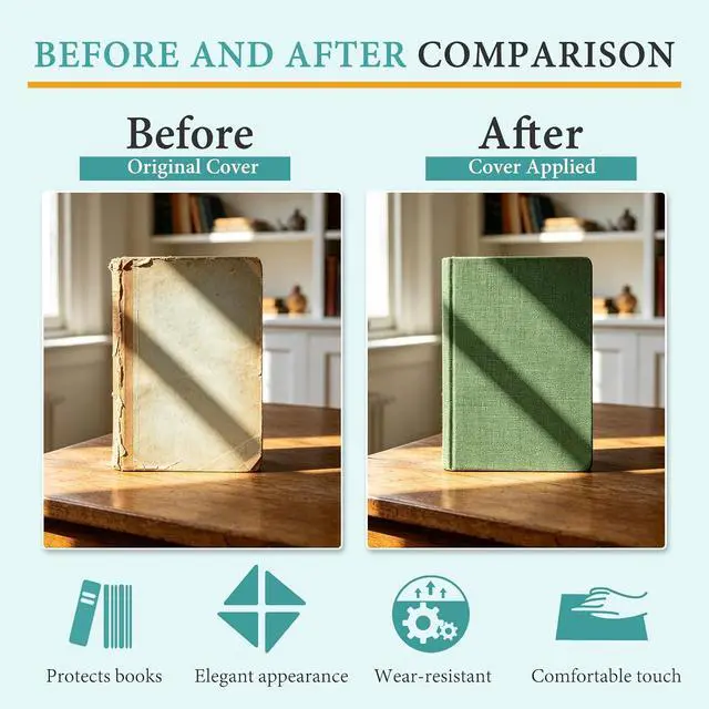 Alt view image 4 of 7 - 10 Pack Book Cloth,10x14 Inches, 5 Colors Book Binding Cloth for Book Repair, Fabric Surface and Paper Backed for Book Covering & Bookbinding Supplies (Color C)