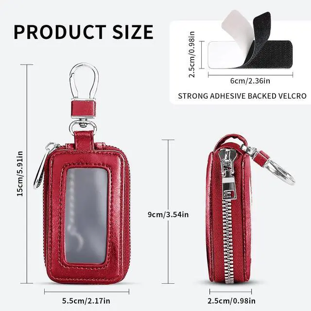 Alt view image 2 of 7 - vvag Premium Car Key Fob Case Genuine Leather Car Smart Key fob Holder Car Remote Keychain Bag Universal