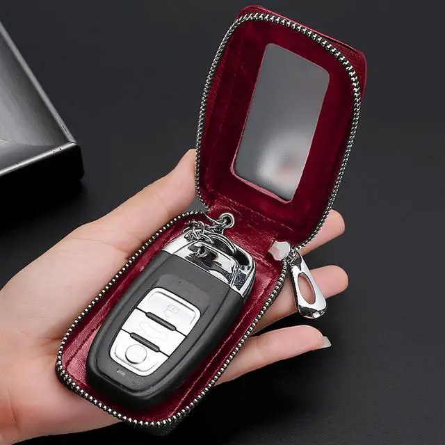 Alt view image 6 of 7 - vvag Premium Car Key Fob Case Genuine Leather Car Smart Key fob Holder Car Remote Keychain Bag Universal