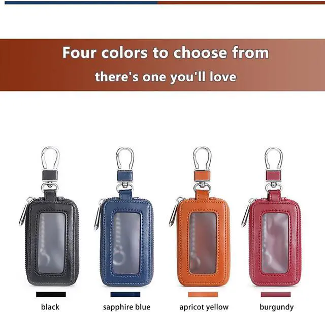 Alt view image 7 of 7 - vvag Premium Car Key Fob Case Genuine Leather Car Smart Key fob Holder Car Remote Keychain Bag Universal