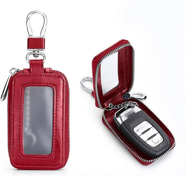 Alt view image 5 of 7 - vvag Premium Car Key Fob Case Genuine Leather Car Smart Key fob Holder Car Remote Keychain Bag Universal