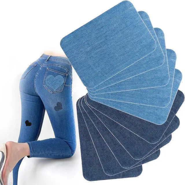 Main image of Iron on Patches for Jeans, 3.7"x4.92",10 PCS, (Blue and Light Blue) | Iron on Patches for Clothing Repair,Fabric Sewing Denim Repair Patches, Classic Decorating for Inside Shirts, Clothes, Pants
