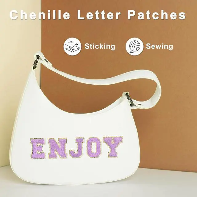 Alt view image 5 of 6 - MECCANIXITY Chenille Letter Patches 2.2" Self Adhesive Alphabet W Stick on Embroidered Patch Sew on Letter Stickers Applique for Repairing Clothing Jeans Shoes Hats DIY(Red, Pack of 2)