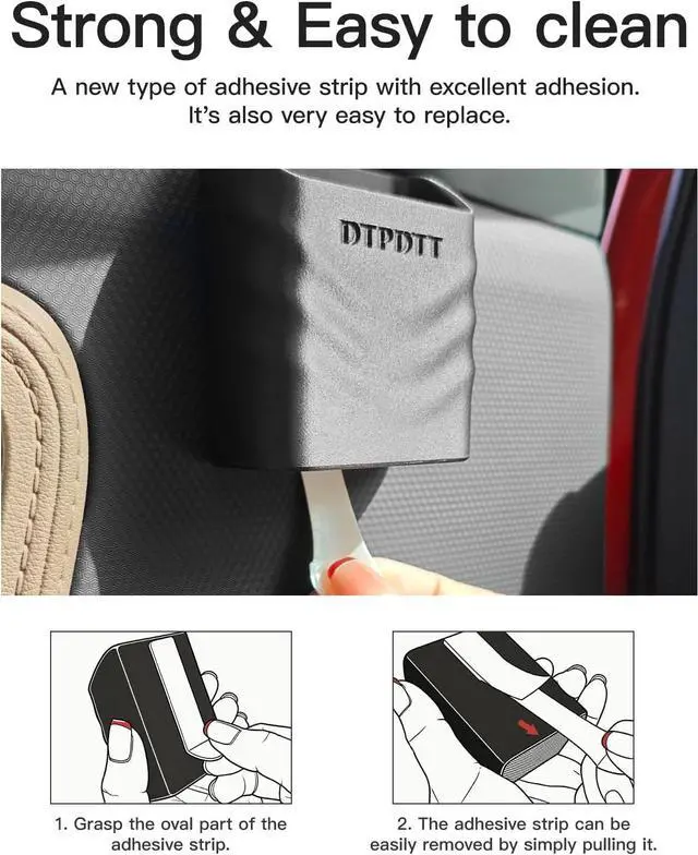 Alt view image 4 of 6 - Key Fob Holder for Car Dashboard, Chapstick Holder for Car,Garage Key Remote Mount Organizer, White Elephant Gifts for Adults,Comes with Strong Stickers (1, Black)