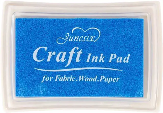 Main image of Blue Ink Pad Finger Washable Kids Stamp Ink Pad for Rubber Stamps Paper Scrapbooking