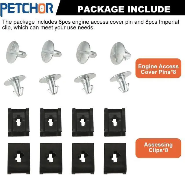 Alt view image 6 of 7 - 8PCS Lower Engine Cover Pin Screw Radiator Engine Access Cover Pin | Engine Splash Shield Hardware Fastener Clips Compatible with Honda CRV Civic Accord Acura ILX, RLX & TLX 90674-TY2-A01