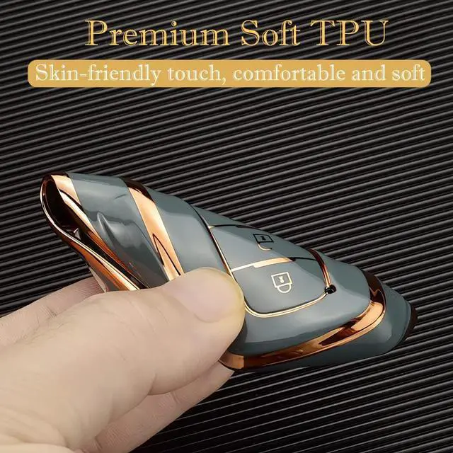 Alt view image 6 of 7 - for Toyota Camry RAV4 Key Fob Cover with Keychain,for Highlander Avalon GT86 Key Fob Case Premium Soft TPU 360 Degree Protector Holder (Balck)