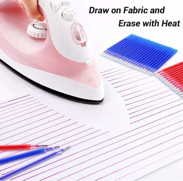 Alt view image 4 of 7 - Heat Erasable Fabric White Marking Pens with 20 Refills for Tailors Sewing and Quilting Dressmaking, White Heat Erase Pens of Fabrics.