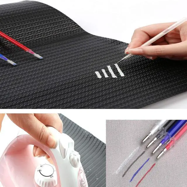 Alt view image 5 of 7 - Heat Erasable Fabric White Marking Pens with 20 Refills for Tailors Sewing and Quilting Dressmaking, White Heat Erase Pens of Fabrics.