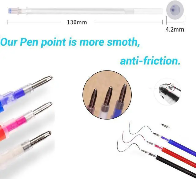 Alt view image 7 of 7 - Heat Erasable Fabric White Marking Pens with 20 Refills for Tailors Sewing and Quilting Dressmaking, White Heat Erase Pens of Fabrics.