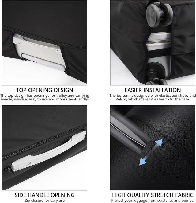 Alt view image 3 of 6 - Transparent PVC Suitcase Cover, No Disassembly Required Clear Luggage Protector Suitcase Cover