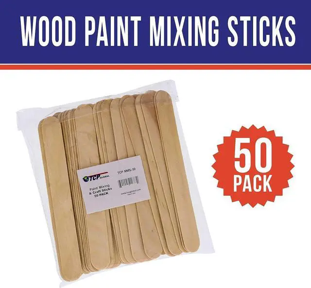 Alt view image 2 of 6 - TCP Global Wood Paint and Epoxy Resin Mixing Sticks - 50 Pack | Automotive, Crafts, Airbrush, Art