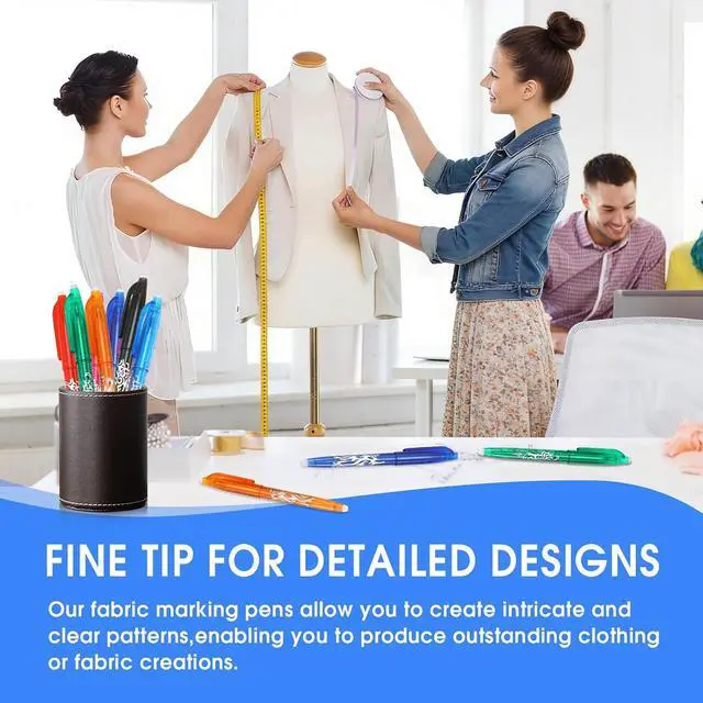 Alt view image 4 of 7 - 8pcs Heat Erasable Pens for Fabric, Disappearing Ink No Ghost Lines | Sewing Marking Pens for Precise Marking to Quilting Sewing Embroidery DIY Dressmaking Fabrics Tailors Chalk