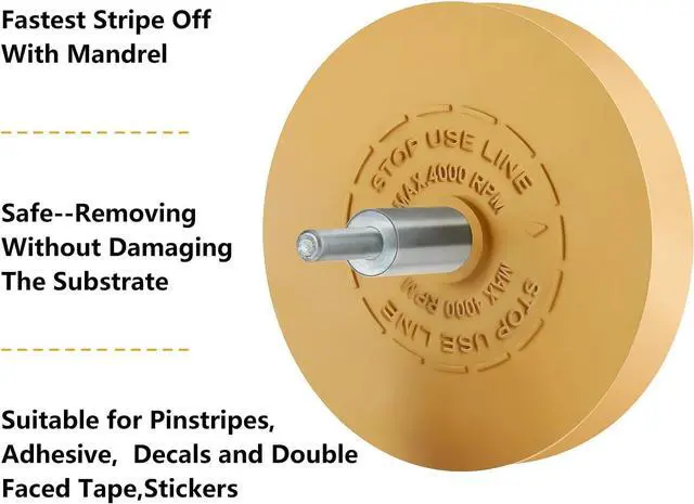Alt view image 2 of 7 - 1 PCS Decal Remover Eraser Wheel Adhesive Remover for Cars | Rubber Eraser Wheel Tool for Cars, RV, Motorcycles Remove Stripes Vinyl Tapes And Graphics