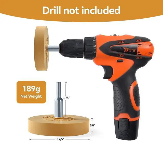 Alt view image 4 of 7 - 1 PCS Decal Remover Eraser Wheel Adhesive Remover for Cars | Rubber Eraser Wheel Tool for Cars, RV, Motorcycles Remove Stripes Vinyl Tapes And Graphics