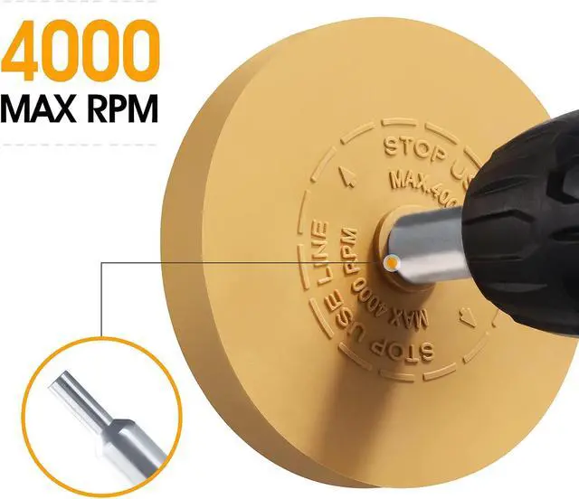 Alt view image 5 of 7 - 1 PCS Decal Remover Eraser Wheel Adhesive Remover for Cars | Rubber Eraser Wheel Tool for Cars, RV, Motorcycles Remove Stripes Vinyl Tapes And Graphics